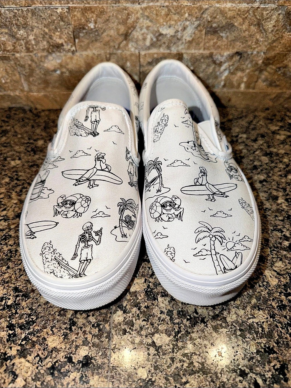 Vans Classic Slip-On Graphic Sneakers White US 7